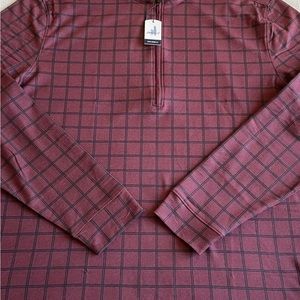 COPY - Johnnie-O Men's Russ 1/4 Zip Plaid Long Sleeve Fleece Pullover Size L